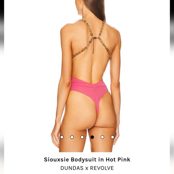 Nwot Siouxie DUNDAS x Revolve cut out resin chained bodysuit xxs - Picture 3 of 8